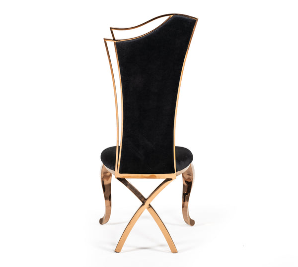 Modrest Bonnie Transitional Black Velvet & Rosegold Dining Chair (Set Of 2) Model VGZAY906-BLK