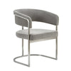 Modrest Sebastian Modern Grey Fabric & Stainless Steel Dining Chair Model VGGA-6251CH-GRY