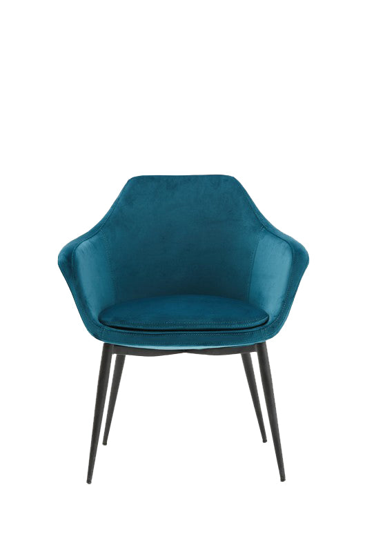 Modrest Wilson Modern Teal Velvet & Black Dining Chair Model VGHR3404-TEAL