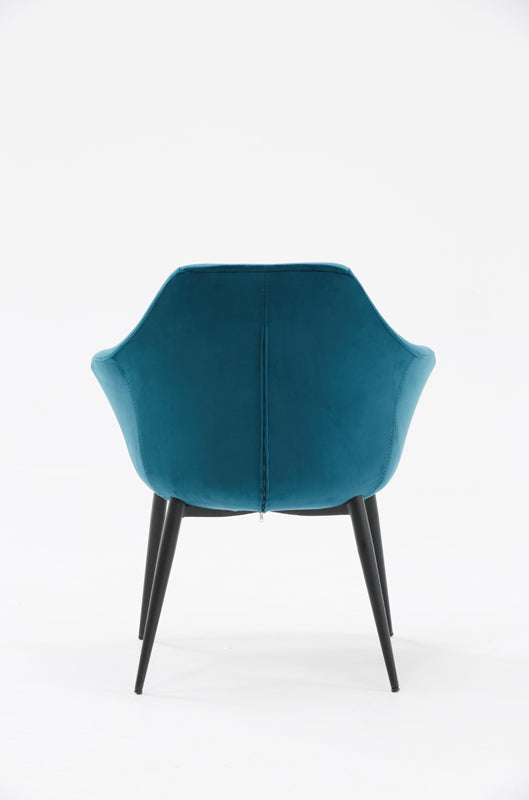 Modrest Wilson Modern Teal Velvet & Black Dining Chair Model VGHR3404-TEAL