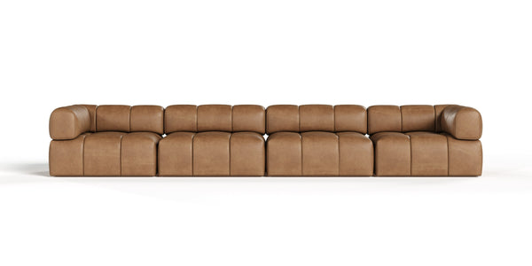 Divani Casa Everest Modern Brown Leather Modular Sectional Sofa 4 Piece Sectional Model VGOD-ZW-23118-MOD-4-Piece Sectional