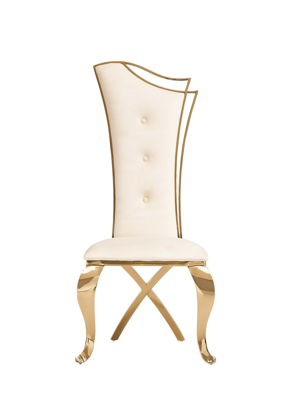 Modrest Bonnie Modern Beige Velvet & Champagne Gold Dining Chair (Set Of 2) Model VGZA-Y906-BGE-GLD