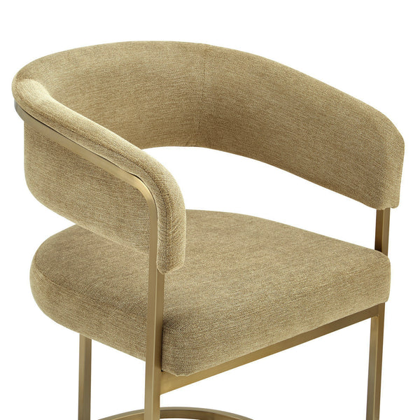 Modrest Sebastian Modern Brown Fabric & Antique Brass Dining Chair Model VGGA-6251CH-BRN