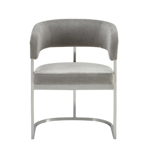 Modrest Sebastian Modern Grey Fabric & Stainless Steel Dining Chair Model VGGA-6251CH-GRY