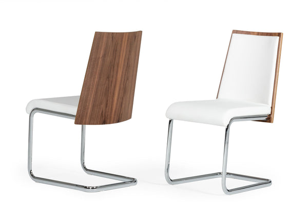 Morgan Modern White & Walnut Dining Chair (Set Of 2) Model VGEWF3175BE-WHT