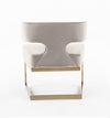 Modrest Calvo Modern Off White Velvet & Brass Dining Chair Model VGVCB897A-OWHT