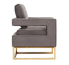 Modrest Edna Modern Grey Velvet & Gold Accent Chair Model VGRH-RHS-AC-201-GRY