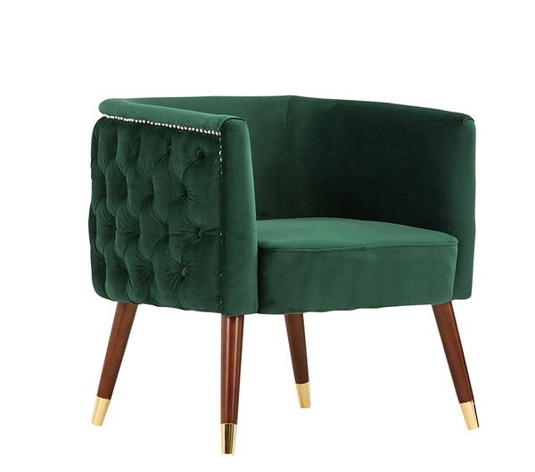 Modrest Bethel Modern Green Velvet Accent Chair Model VGRH-RHS-AC-502-B-GRN