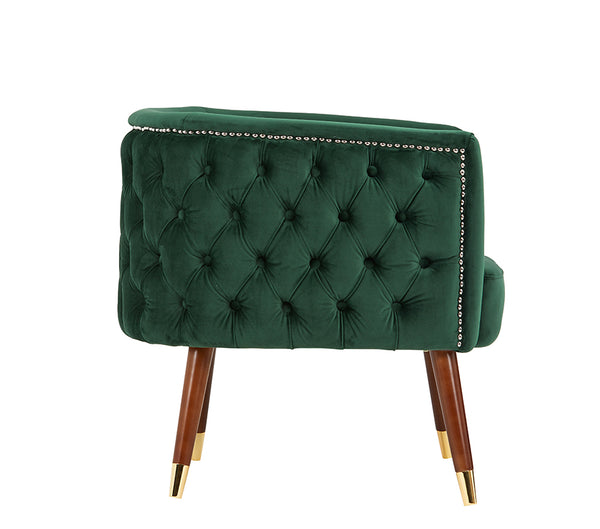 Modrest Bethel Modern Green Velvet Accent Chair Model VGRH-RHS-AC-502-B-GRN