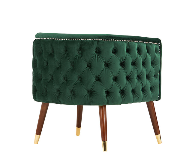 Modrest Bethel Modern Green Velvet Accent Chair Model VGRH-RHS-AC-502-B-GRN