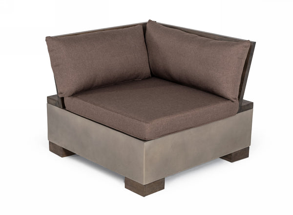 Modrest Delaware Modern Concrete Modular Sectional Sofa Set With Square Coffee Table Model VGLB-RIVI-SQR-SET