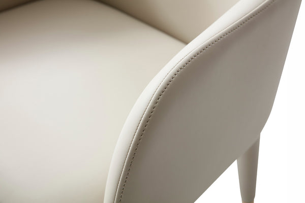 Modrest Cortina Modern Beige Eco Leather Dining Arm Chair Model VGVC-B601-BEI