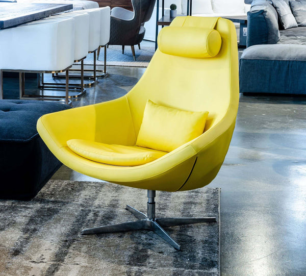 Modern Kenora Modern Yellow Eco Leather Accent ChairModel VGBNEC-096