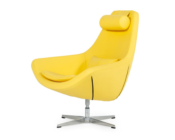 Modern Kenora Modern Yellow Eco Leather Accent ChairModel VGBNEC-096