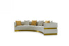 Divani Casa Kiva Glam Beige & Gold Fabric Curved Sectional Sofa Model VGODZW-9114