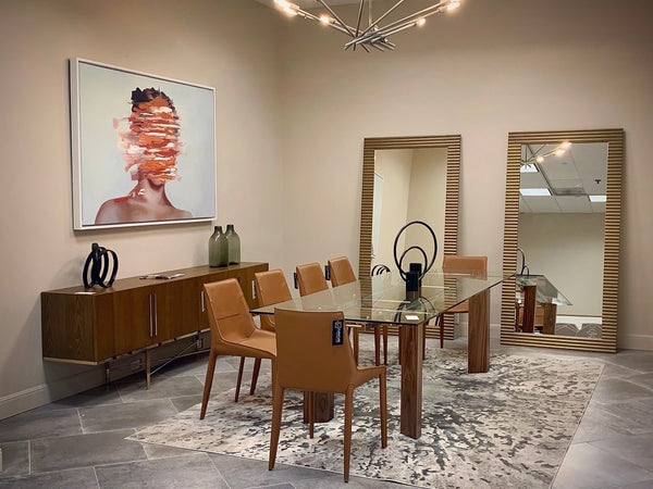 Modrest Halo Modern Cognac Saddle Leather Dining Chair Set Of Two Model VGYF-DC1113-BR-DC