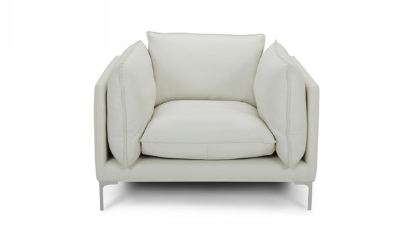 Divani Casa Harvest Modern White Full Leather Chair Model VGKKKF2627-L2927-CHR