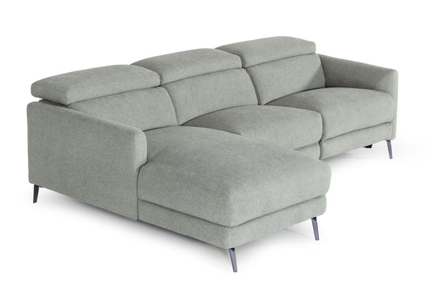 Divani Casa Lupita Modern Grey Fabric Left Facing Sectional Sofa Model VGKMKM.5000-LF