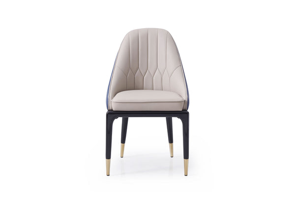 Modrest Marco Modern Glam Beige & Blue Dining Chair Model VGVCB1869-BLU-DC