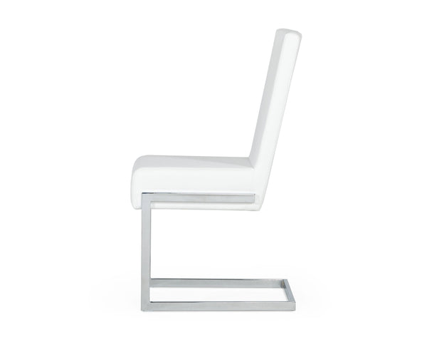 Modrest Batavia Modern White & Stainless Steel Dining Chair (Set Of 2) Model VGEWF3131BK-WHT