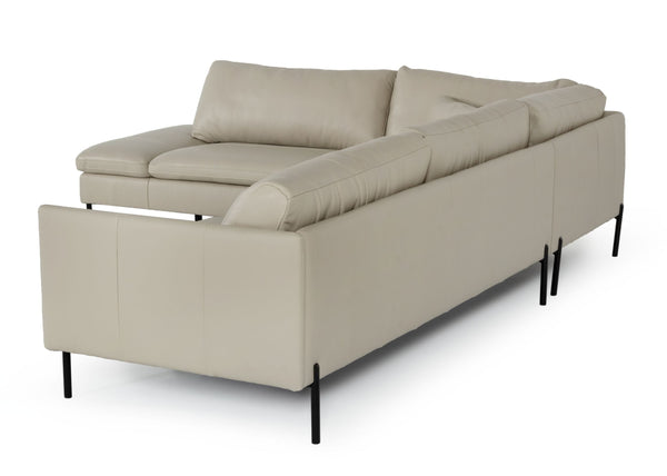 Divani Casa Sherry Modern Grey Leather Left Facing Sectional Sofa Model VGKKKF.1061Z-GRY-LAF-SECT
