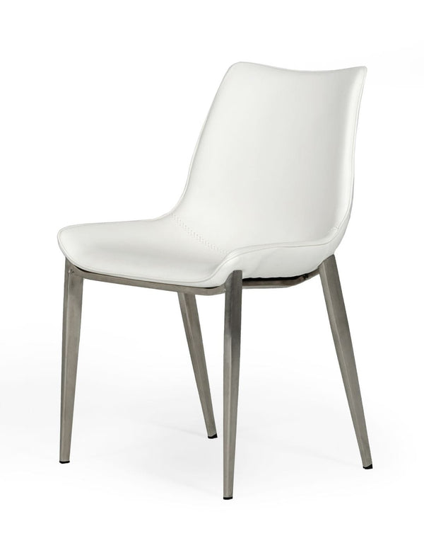 Modrest Frasier Modern White Eco Leather Dining Chair (Set Of 2) Model VGHR3505-WHT