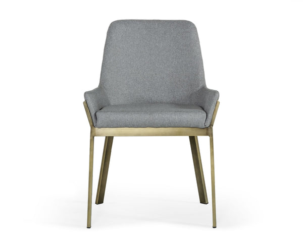Modrest Ganon Modern Grey & Antique Brass Dining Chair Model VGGAGA-6736CH-GRY-DC
