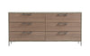 Nova Domus Boston Modern Brown Oak & Brushed Stainless Steel Dresser Model VGANBOSTON-DRS