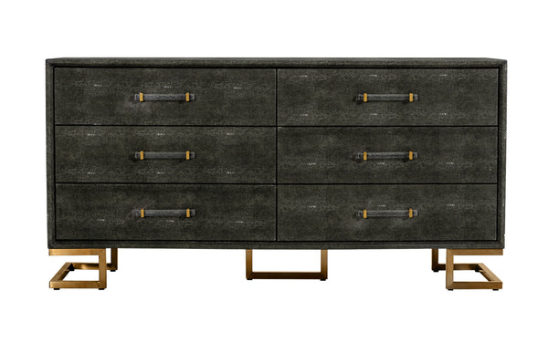 Modrest Howard Modern Shagreen Grey Leatherette & Gold Dresser Model VGGMCHD-1528-6-DRS