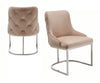 Modrest Daria Modern Beige Velvet And Stainless Steel Dining Chair Set Of 2Model VGZA-Y632-BG-DC