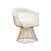 Modrest Chandler Modern White Sherpa And Matte Gold Dining Chair Model VGRH-AC-258-WG-DC