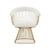 Modrest Chandler Modern White Sherpa And Matte Gold Dining Chair Model VGRH-AC-258-WG-DC