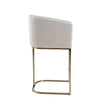 Modrest Yukon Modern Off White Fabric & Brushed Brass Counter Chair Model VGVC-B8362B-CC