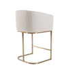 Modrest Yukon Modern Off White Fabric & Brushed Brass Counter Chair Model VGVC-B8362B-CC