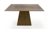 Modrest Cora Modern Walnut And Black Tempered Glass Dining Table Model VGBB-MI1412-WAL-DT
