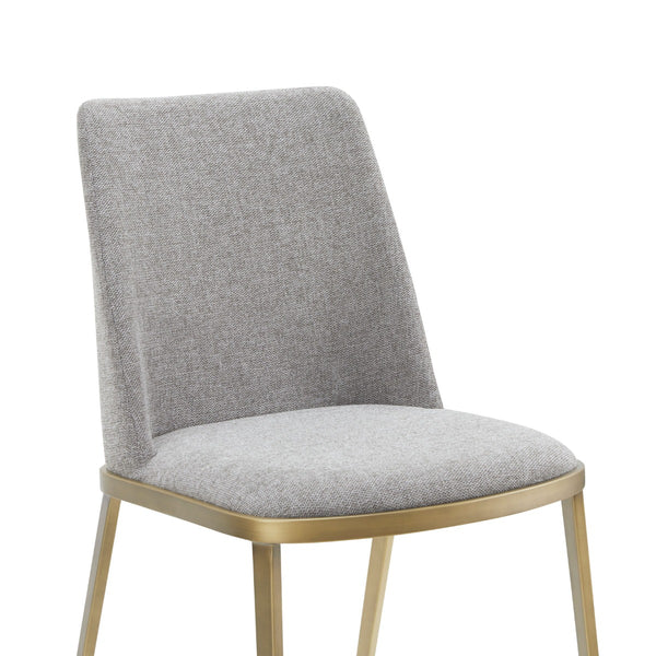 Modrest Brent Contemporary Light Grey Fabric & Brass Dining Chair Set Of 2 Model VGGA-6602CH-C-LG-CS