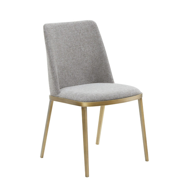 Modrest Brent Contemporary Light Grey Fabric & Brass Dining Chair Set Of 2 Model VGGA-6602CH-C-LG-CS