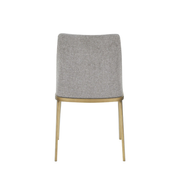 Modrest Brent Contemporary Light Grey Fabric & Brass Dining Chair Set Of 2 Model VGGA-6602CH-C-LG-CS
