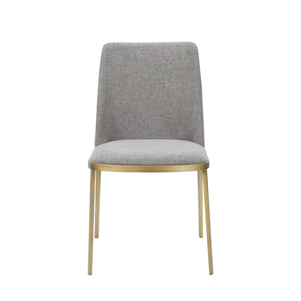 Modrest Brent Contemporary Light Grey Fabric & Brass Dining Chair Set Of 2 Model VGGA-6602CH-C-LG-CS