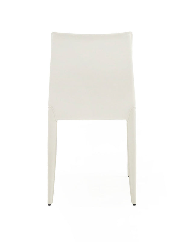 Modrest Halo Modern Ivory Saddle Leather Dining Chair Set Of 2 Model VGYF-DC1113-I