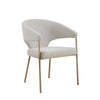 Modrest Claudine Modern Off White Fabric & Brass Dining Chair Model VGGAGA-6214CH-1