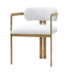 Modrest Feldon Modern White Fabric & Gold Dining Chair Model VGMF-D1122-WHT