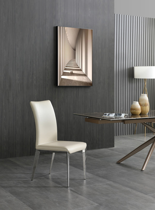 Modrest Taryn Modern Light Grey & Stainless Steel Dining Chair (Set Of 2) Model VGVC-B803A-LTGRY