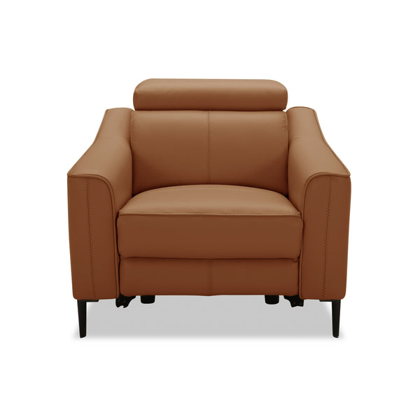 Divani Casa Eden Modern Camel Leather Recliner Chair Model VGKV-KM.5012-CHR-CML