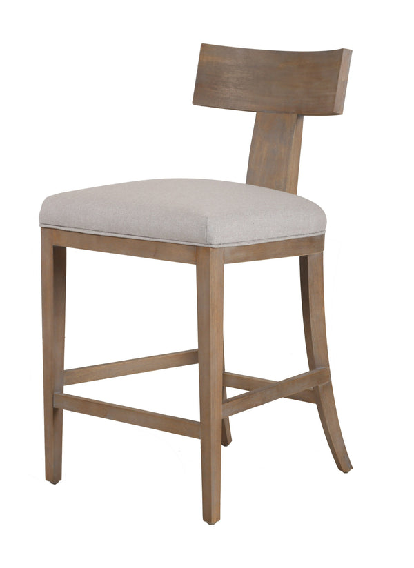 Modrest Fabien Mid Century Modern Beige Linen & Wood Counter Chair Model VGRH-RHS-CZHT01-NTL