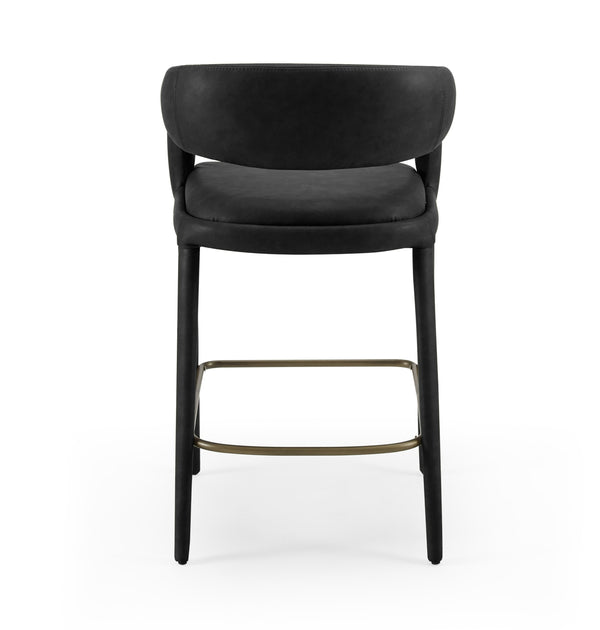 Modrest Faerron Modern Black Leatherette Counter Chair Model VGEUMC-7182C-BLK