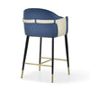 Modrest Calderon Modern Blue & Beige Vegan Leather Counter Chair Model VGVC-B065-BLUE