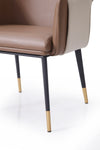 Modrest Calderon Modern Brown & Beige Vegan Leather Dining Chair Model VGVCB065-BRN-DC