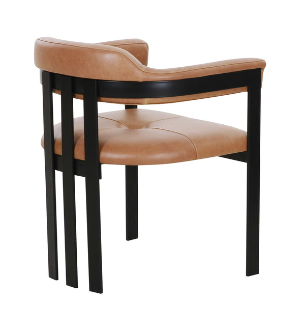 Modrest Hazen Modern Camel Leather & Black Iron Dining Chair Model VGOD-ZW-23151-CML