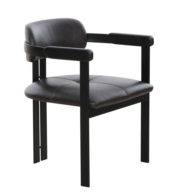 Modrst Aneta Modern Dark Brown Leather & Black Dining Chair Model VGOD-ZW-23152-BLK